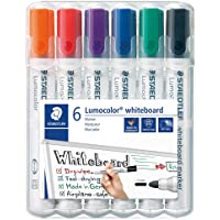 Staedtler 351 WP6 - Rotuladores para pizarra blanca Lumocolor- inodoro- secado rápido y recargable- paquete de 6 colores…